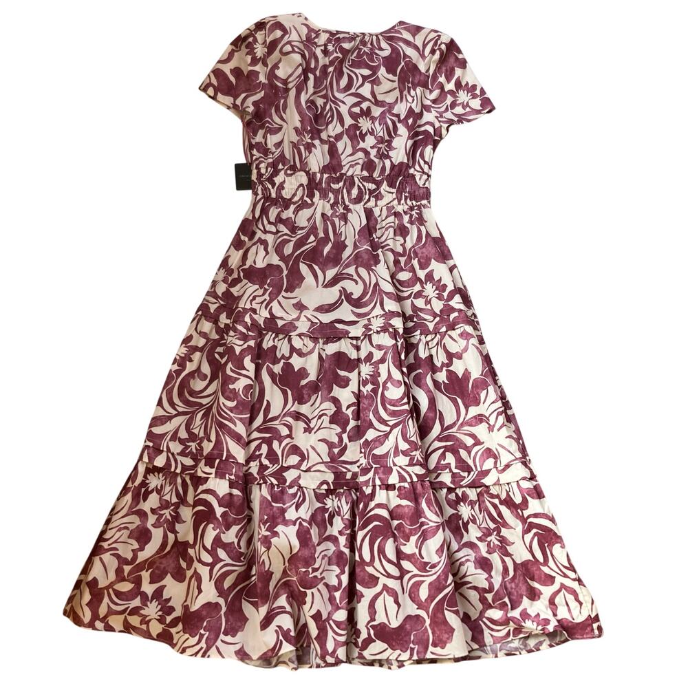 Cynthia Rowley Floral Tiered Maxi Dress Size Large Purple Cream - Picture 3 of 7